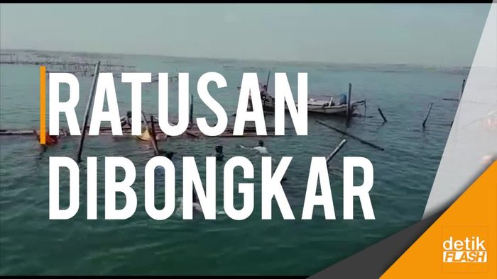 Ganggu Alur Pelayaran, Ratusan Bagan Nelayan Dibongkar Satpol PP