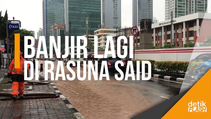 Hujan Singkat Guyur Jakarta, Jalan Rasuna Said Tergenang