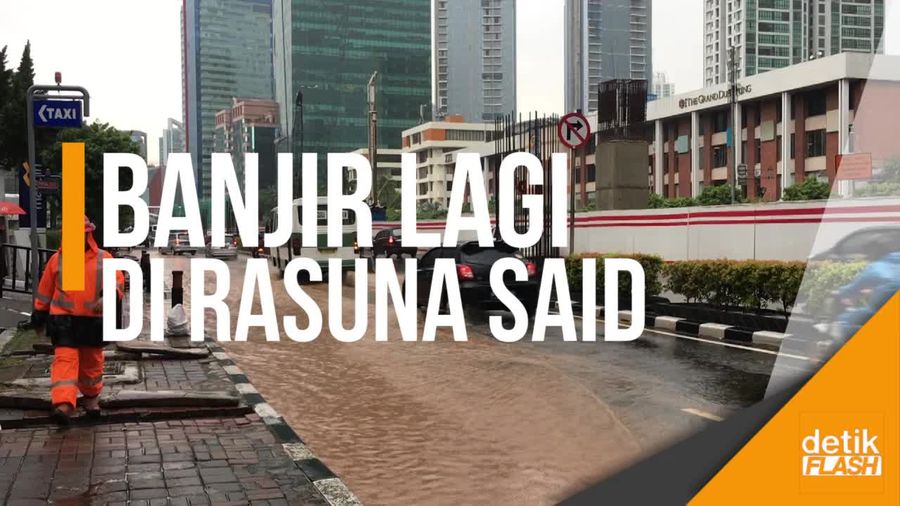 Hujan Singkat Guyur Jakarta, Jalan Rasuna Said Tergenang