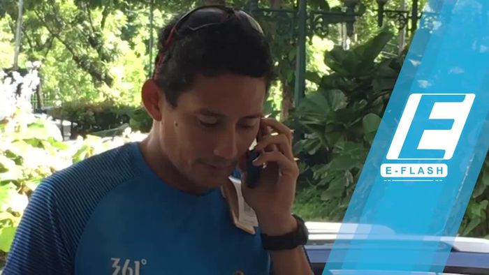 Ups! Label Harga di Kaos Olahraga Sandiaga Uno Masih Nempel