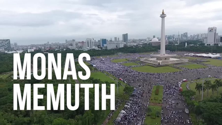Melihat dari Langit Aksi Bela Palestina di Monas
