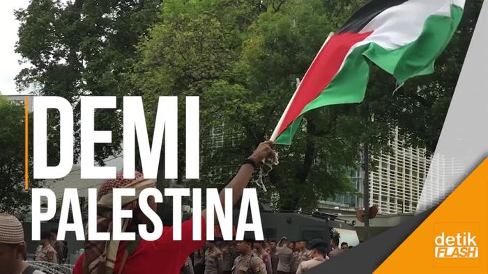 Aksi Bela Palestina Juga Sasar Kedubes Amerika Serikat