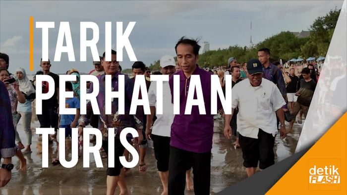 Jokowi Nyeker Susuri Kuta: Bali Aman, Silakan Liburan