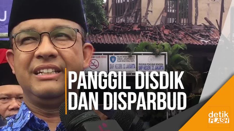 Anies soal Ambruknya Gedung SMPN 32: Koordinasi Dinas Lambat