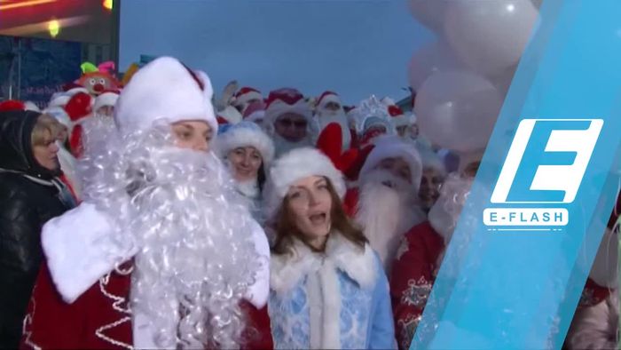 Wah! Ratusan Santa Claus Penuhi Jalanan Belarus
