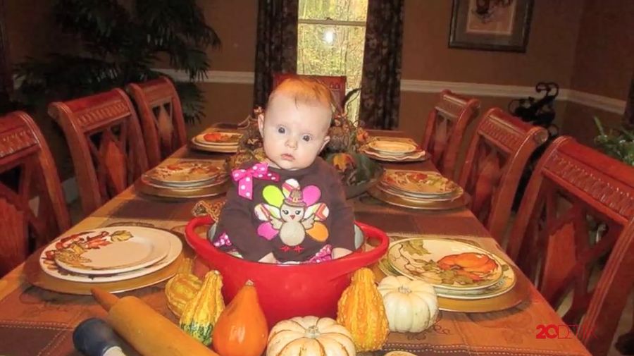 Lucu! Bayi Kalkun di Hari Thanksgiving
