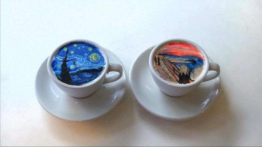 Kopi dengan Latte Art Lukisan Van Gogh, Nggak Tega Minumnya!