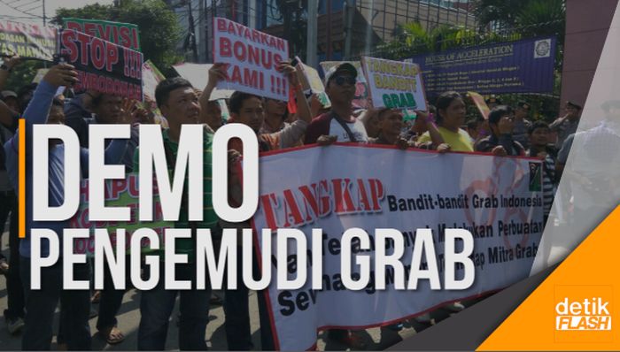 Ratusan Driver Grab Gelar Aksi Demo Tuntut Insentif Lebaran