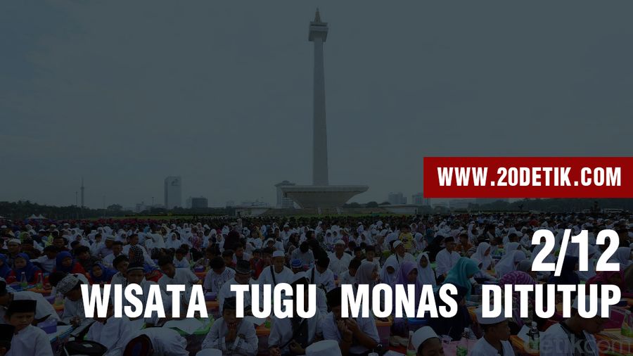 Aksi Damai 2/12, Pemprov DKI Tutup Akses Wisata Tugu Monas