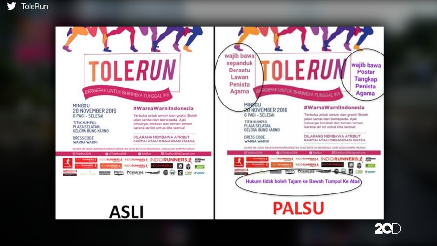 Duh! Poster ‘ToleRun’ Diedit Orang Tak Bertanggung Jawab