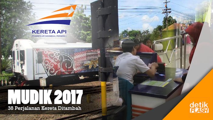 38 Perjalanan Kereta Ditambah untuk Mudik 2017