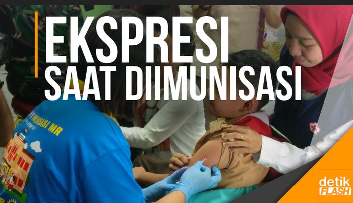 Mimik Anak-Anak Saat Imunisasi Measles Rubella 
