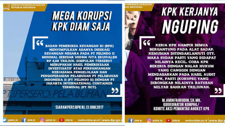 Akun Instagram DPR Kok Nyinyir KPK?