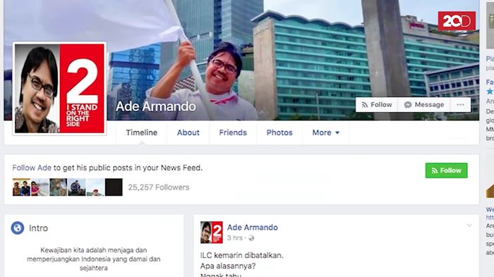 Dosen FISIP UI Ade Armando Jadi Tersangka
