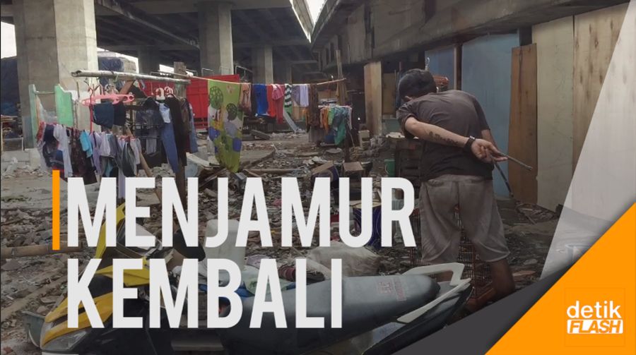 Kolong Tol Seberang Kalijodo Ramai Berdiri Rumah Bedeng Lagi