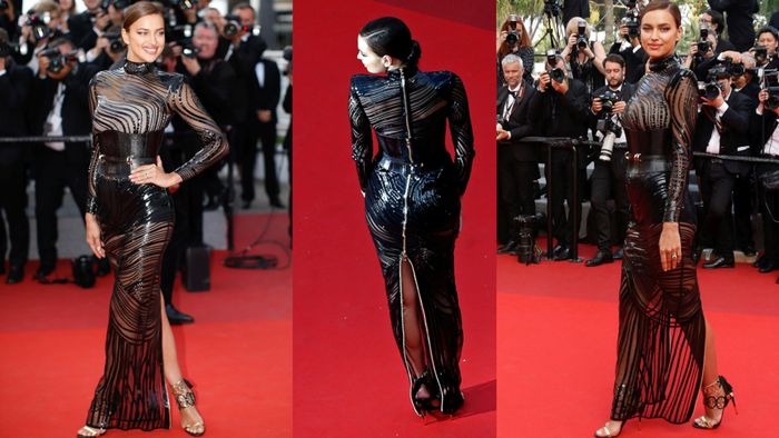 Irina Shayk Seksi Pakai Gaun Transparan di Cannes