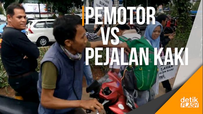 Heboh Video Pemotor Marah-marah dan Ancam Pejalan Kaki di Trotoar