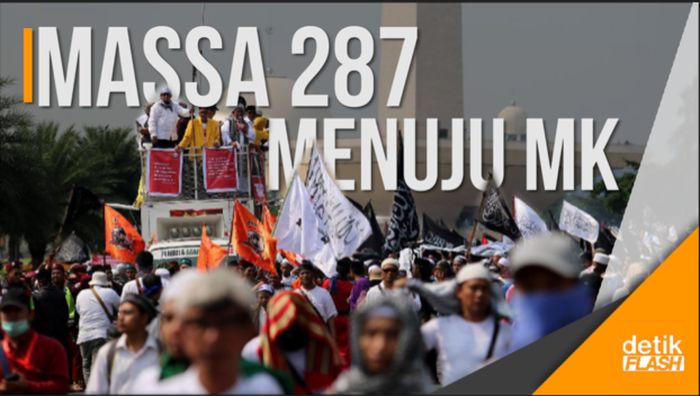 Massa Aksi 287 Mulai Bergerak Menuju MK