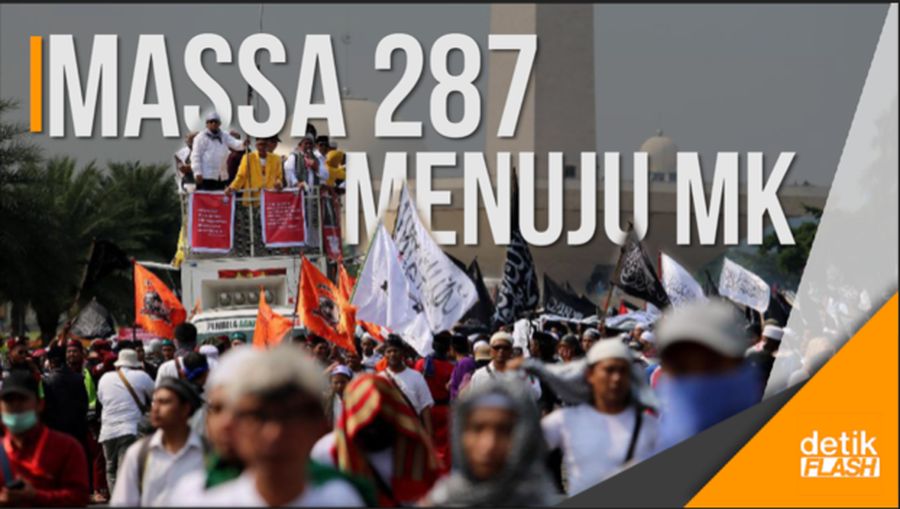 Massa Aksi 287 Mulai Bergerak Menuju MK