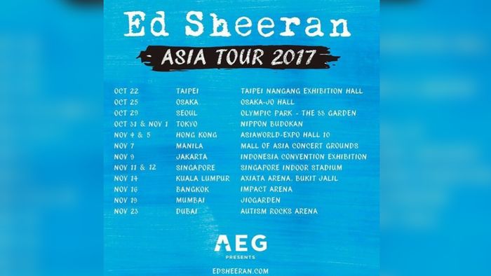Confirmed! Ed Sheeran Konser di Indonesia 9 November