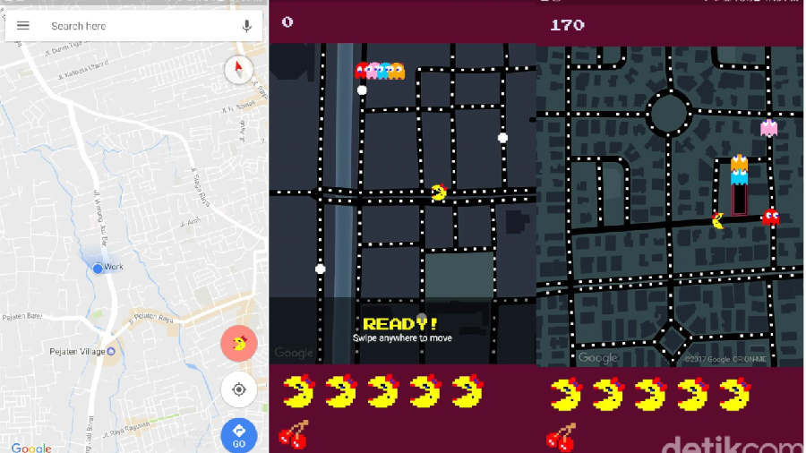Google Rayakan April Mop dengan Ubah Maps Jadi Game Pac-Man