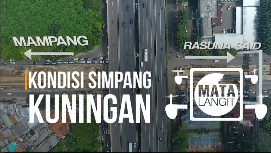 Dari Drone, Seperti ini Kondisi Lalin di Simpang Kuningan