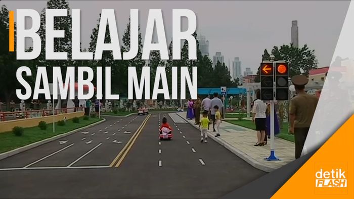 Ini Uniknya Taman Lalu Lintas Korut