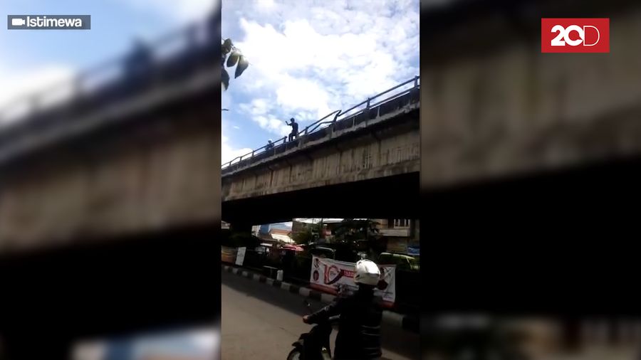 Geger Video Pria Loncat dari Jembatan Kircon Bandung