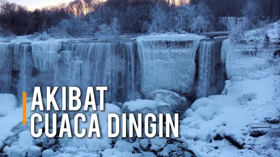 Memukau! Ini Pemandangan Air Terjun Niagara Membeku