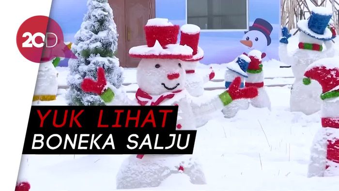 Lucunya! Ribuan Boneka Salju Didandani di China