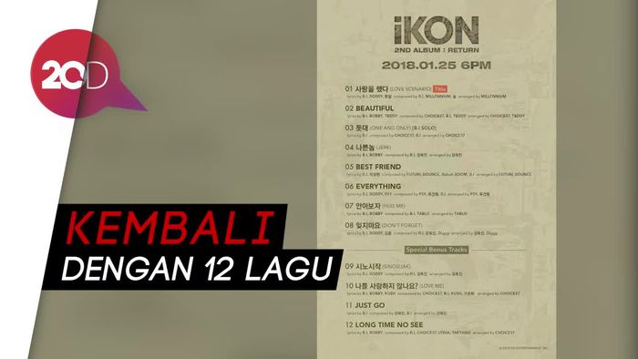 Comeback Minggu Depan, Ini List lagu iKON di album Terbaru