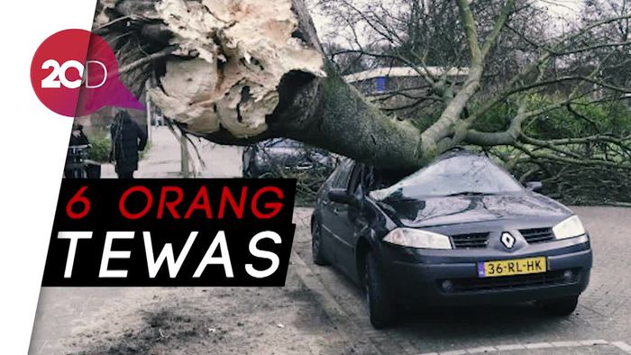 Ngeri! Badai Super Kencang Lumpuhkan Belanda