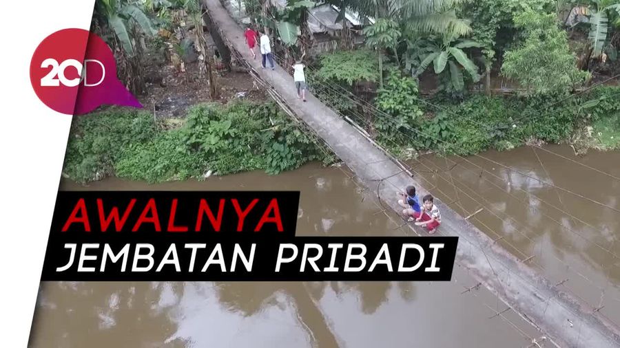 Jadi Milik Umum Jembatan Gantung Srengseng Sawah Tadinya Jembatan Pribadi 