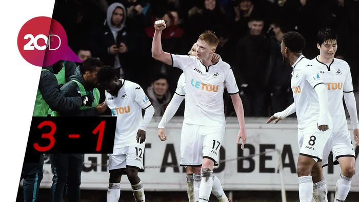 Swansea Gulung Arsenal di Kandang