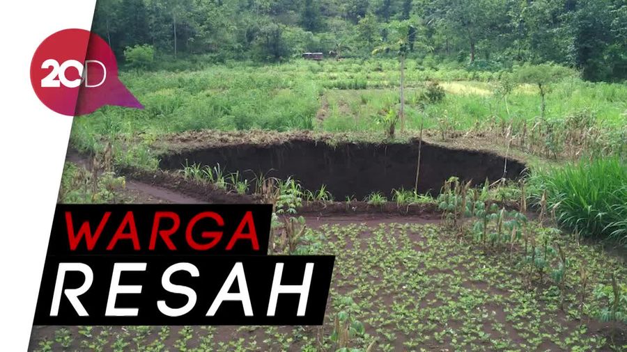 Lubang Raksasa di Ladang Hebohkan Warga Gunungkidul