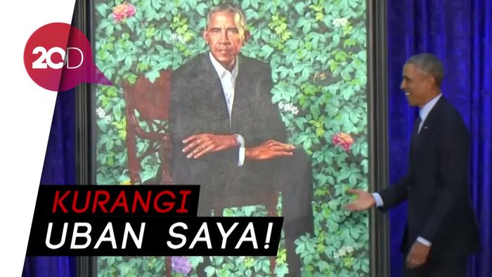 Canda Obama soal Telinga dan Rambut Putih untuk Lukisannya