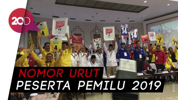 Suasana Penetapan Nomor Urut Parpol Peserta Pemilu 2019