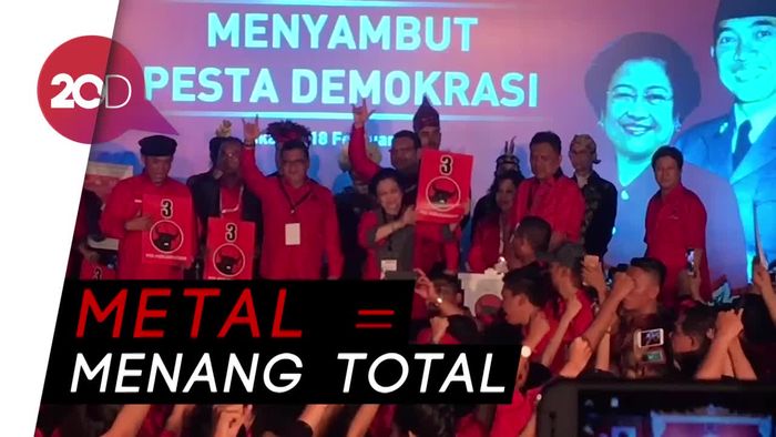 Megawati: PDIP Nomor 3, Metal!