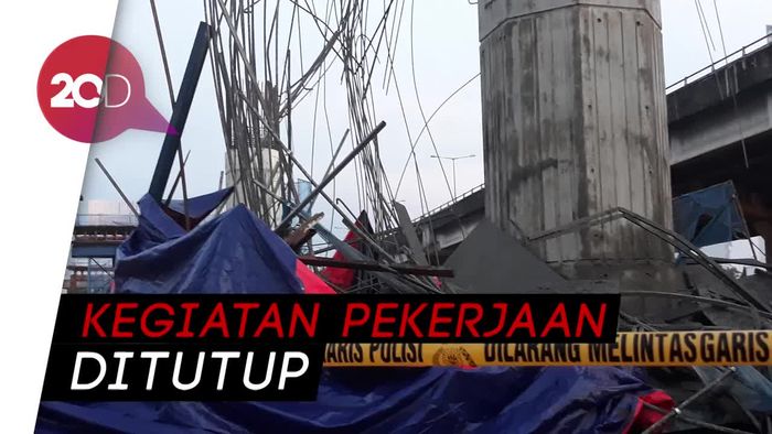 Situasi Terkini Lokasi Ambruknya Tiang Proyek Tol Becakayu