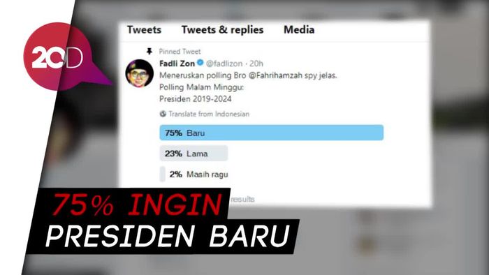 Bikin Poling Publik Ingin Presiden Baru, Fadli Zon: Ini Pertanda