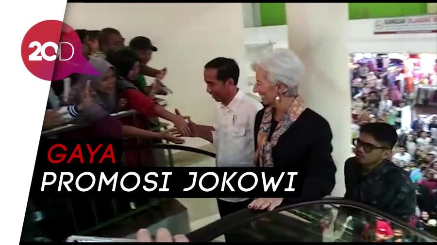 Kehebohan Saat Jokowi dan Bos IMF ke Pasar Tanah Abang