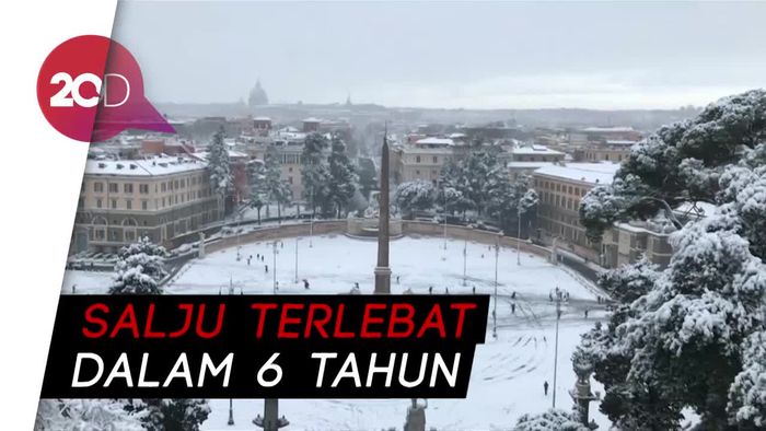 Langka! Badai Salju Hantam Roma