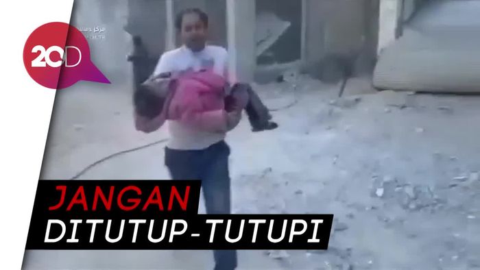 Jerit Tangis Anak-anak Korban Bom di Ghouta