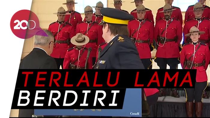 Duh! Ada Polisi Pingsan saat Trudeau Pidato