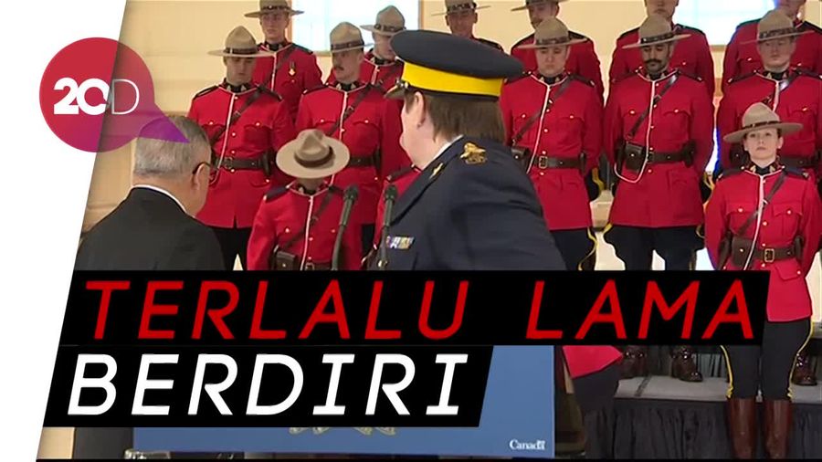 Duh! Ada Polisi Pingsan saat Trudeau Pidato