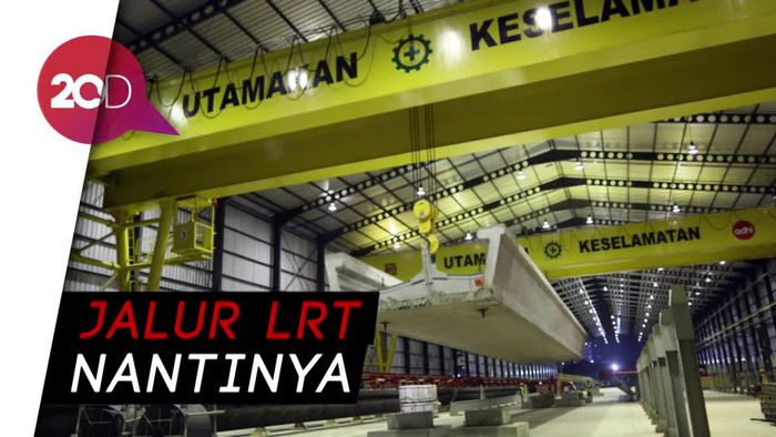 Intip Pemasangan U-Shape Grider LRT Jabodebek