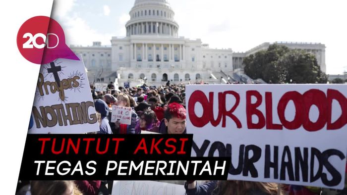 Demo Aturan Senjata, Pelajar AS Bolos Berjemaah
