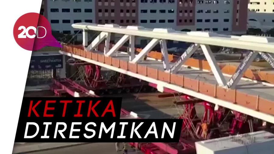 Wujud Jembatan di Florida Sebelum Ambruk ke Jalan