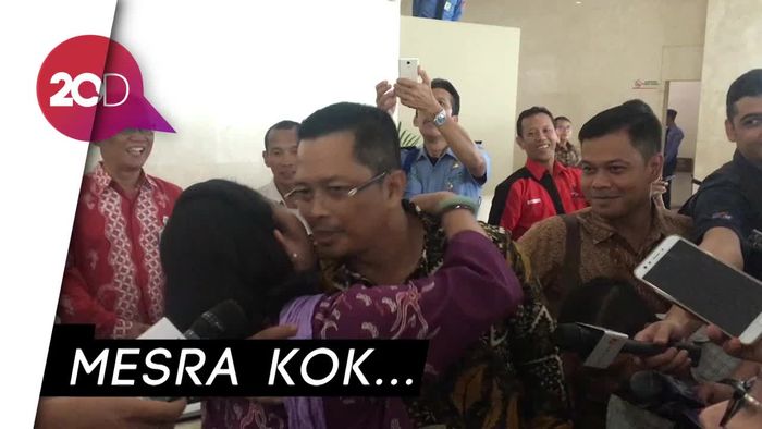 Momen Cipika-cipiki Mahyudin dan Titiek Soeharto di DPR