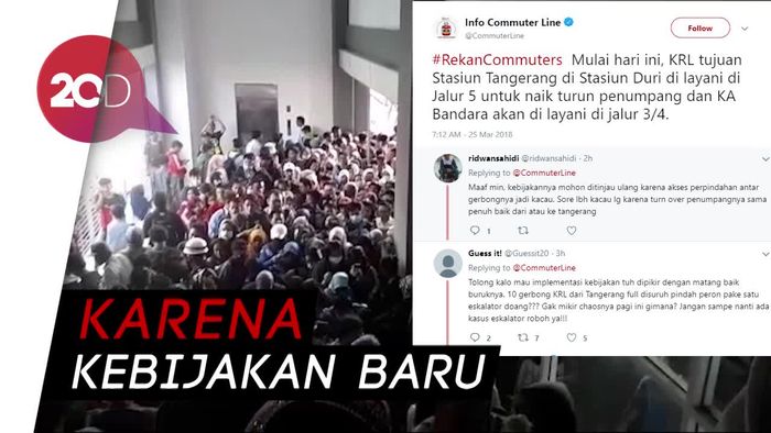 Berdesak-desakan untuk Pindah Peron di Stasiun Duri